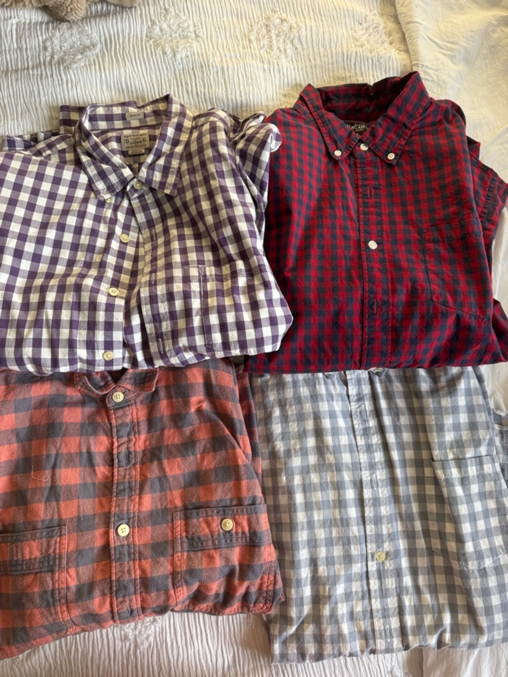 Bundle of 4 Men’s J Crew button down all size large plaid